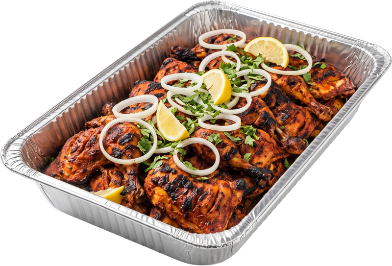 Large party tray with grilled Indian appetizers