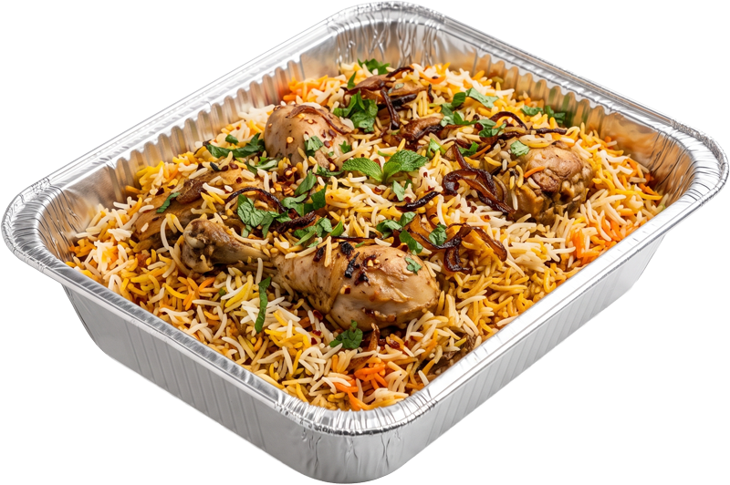 Medium party tray with chicken biryani